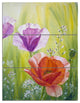 "Poppies in the Morning" Glossy Metal Wall Art, 3 Panels, 28"x36"