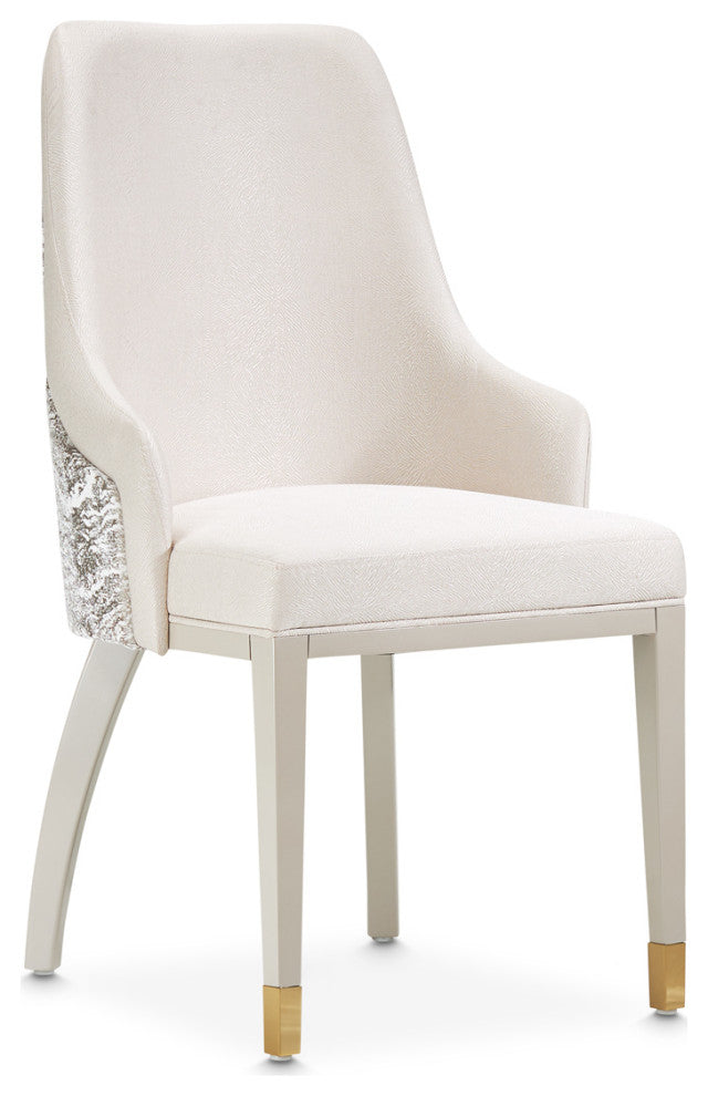 Carmela Dining Arm Chair, Set of 2, Shimmer Ivory