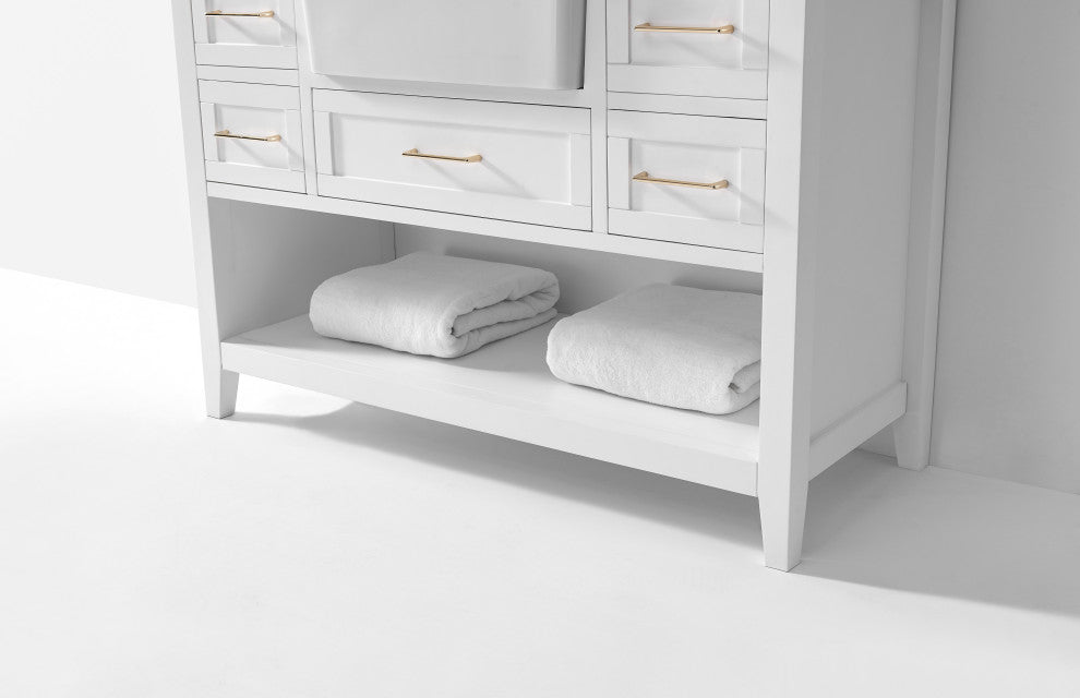 Hayley Bathroom Vanity Set, White, 48"