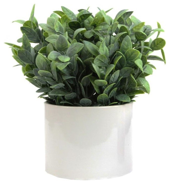 Admired By Nature Artificial Frosted Ruscus Plant With Ceramic Pot