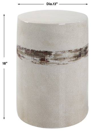 Uttermost Comanche White Ceramic Garden Stool