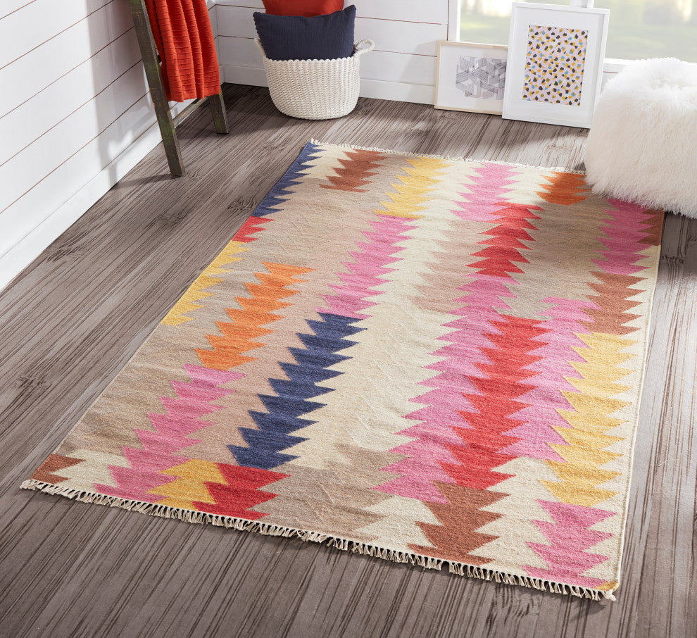 Caravan Hand-Woven Reversible Rug, Multi, 5'x7'6"