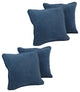 18" Double-Corded Solid Microsuede Square Throw Pillows, Set of 4, Indigo