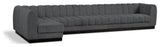 Quinn Chenille Upholstered 6-Piece L-Shaped Modular Sectional, Grey