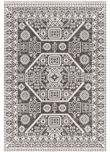 Surya Eagean EAG-2359 7'10" Square Rug, Black/White/Medium Gray