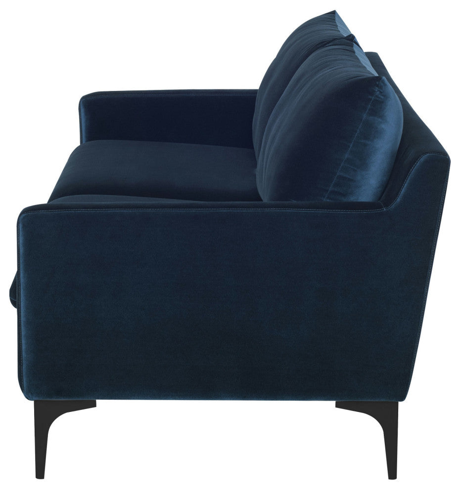 Anders Midnight Blue Fabric Triple Seat Sofa, HGSC497