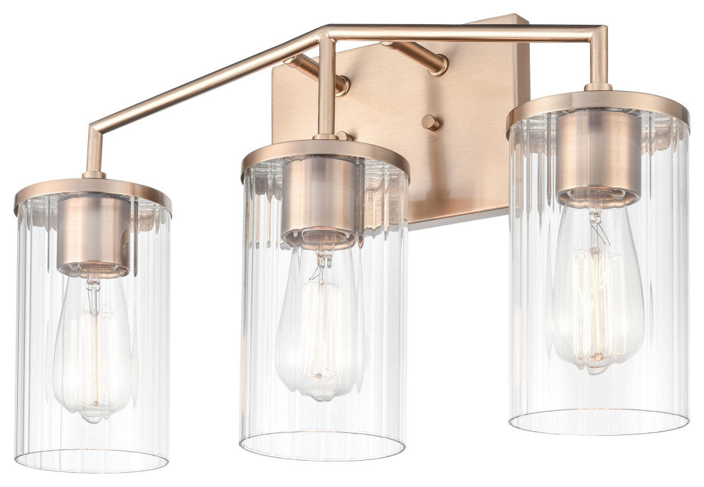 Beverlly 3 Light 20" Modern Gold Bathroom Vanity Light