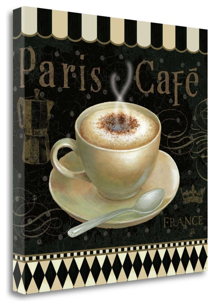 "Cafe Parisien III" By Daphne Brissonnet, Giclee Print on Gallery Wrap Canvas