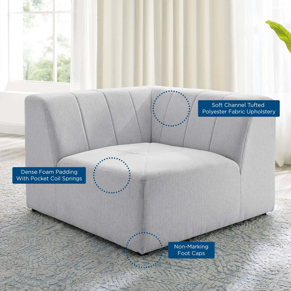 Sofa Corner Chair, Fabric, Ivory White, Modern, Living Lounge Hotel Hospitality