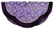 48" Purple and Silver Glittered Floral Christmas Tree Skirt With Velveteen Trim
