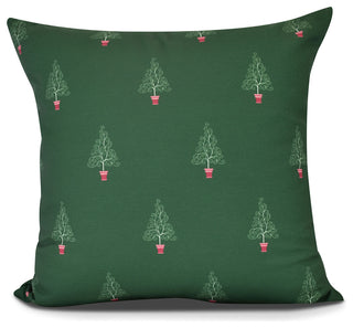Filigree Forrest,Geometric Print Pillow,Green, 18" x 18"