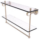 Pacific Grove 22" Double Groovy Glass Shelf with Towel Bar, Antique Pewter