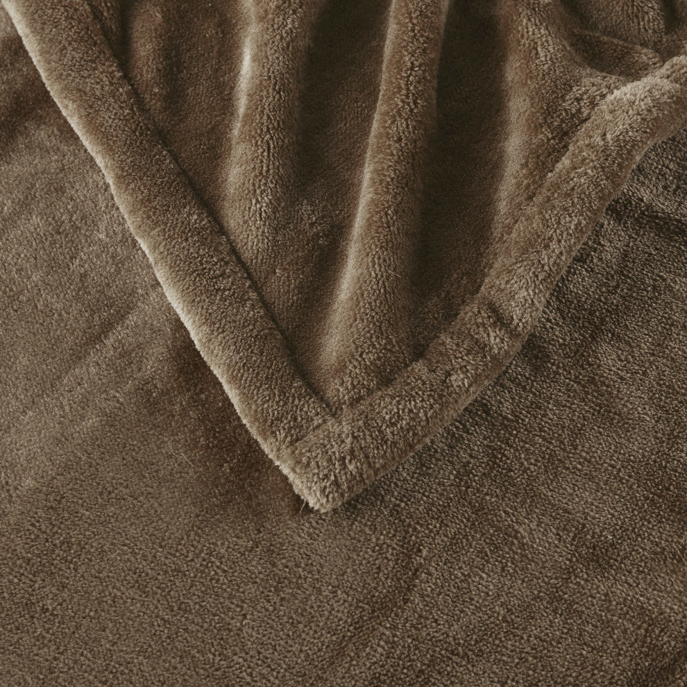 Beautyrest Knitted Solid Microlight Heated Throw, Mink