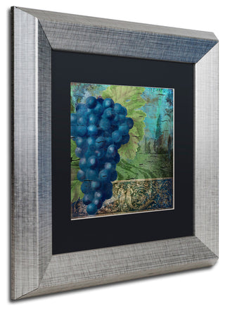 Color Bakery 'Vino Blu Two' Art, Silver Frame, Black Matte, 11"x11"