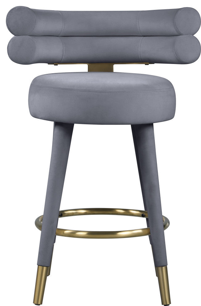 Fitzroy Velvet Upholstered Counter Height Stool (Set of 2)