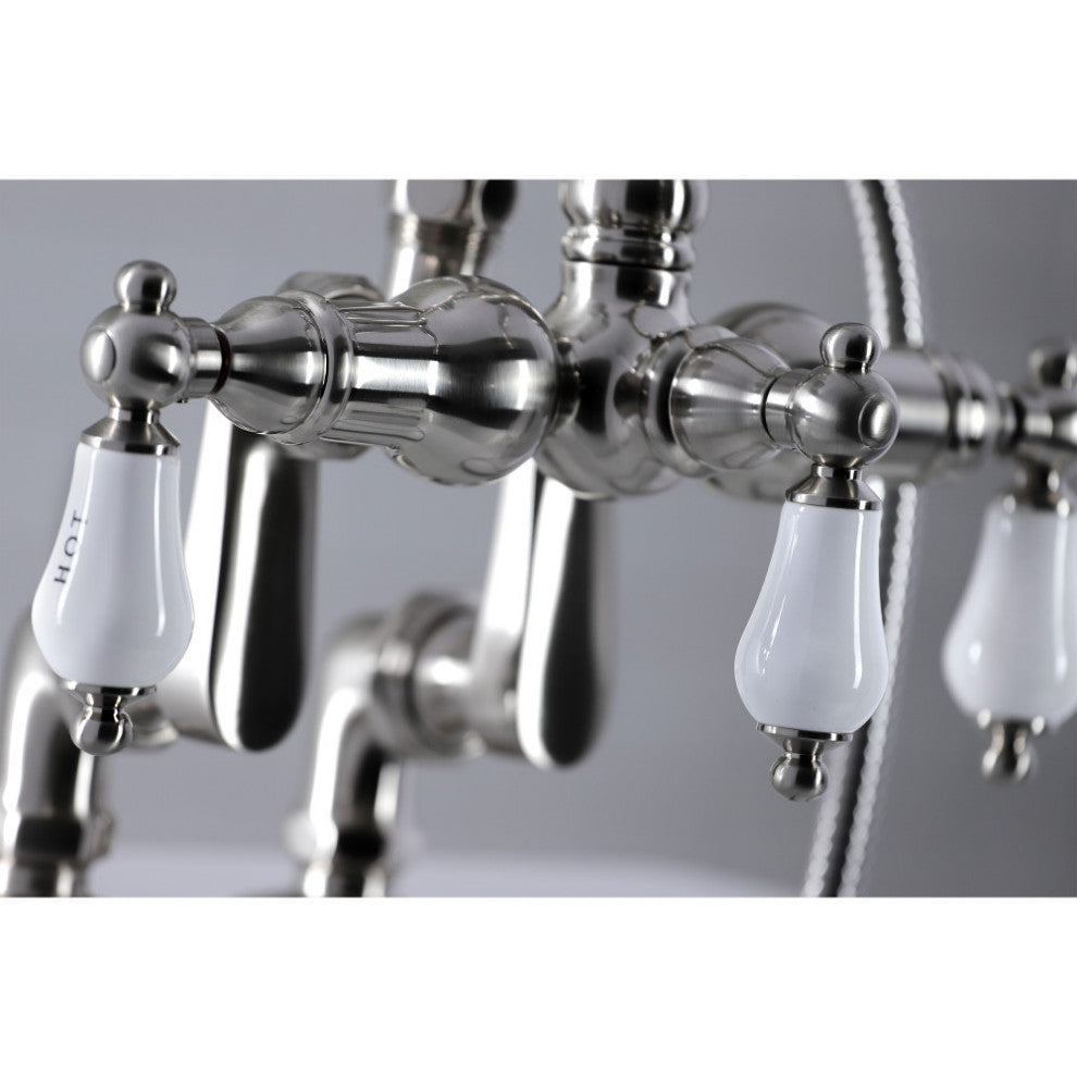 CC6017T8 Clawfoot Tub Faucet With Hand Shower, Brushed Nickel