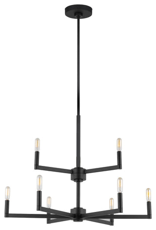 Fullton Nine Light Chandelier, Midnight Black
