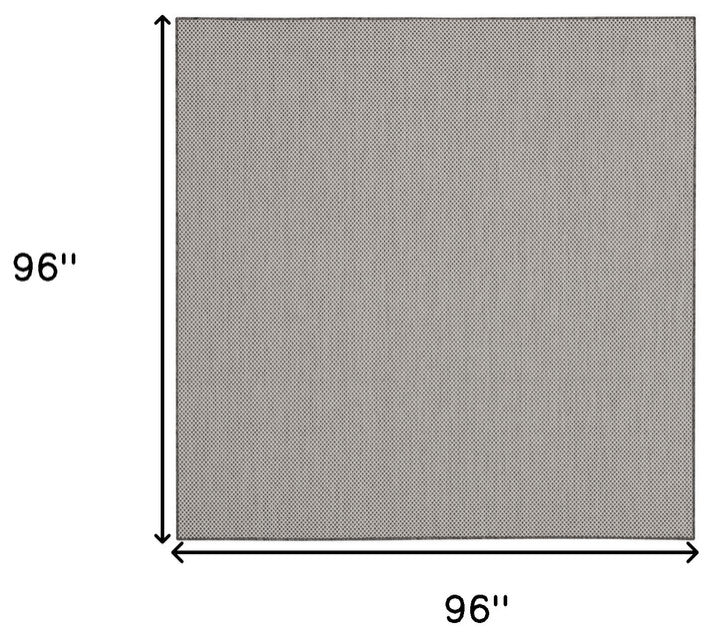 8' Charcoal Square Geometric Power Loom Area Rug