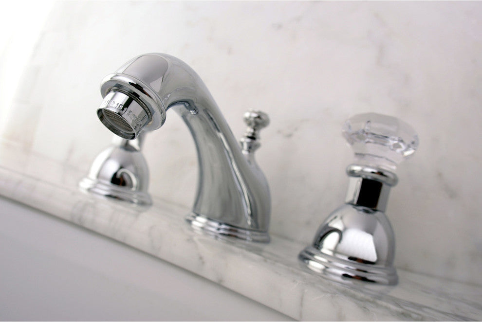 Kingston Brass Widespread Bathroom Faucet With Brass Pop-Up, Polished Chrome