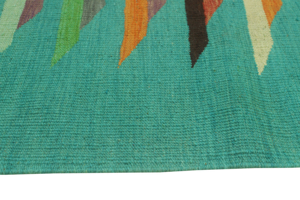 Winchester Kilim Salvador Turquoise/Charcoal Rug, 4'9x6'6