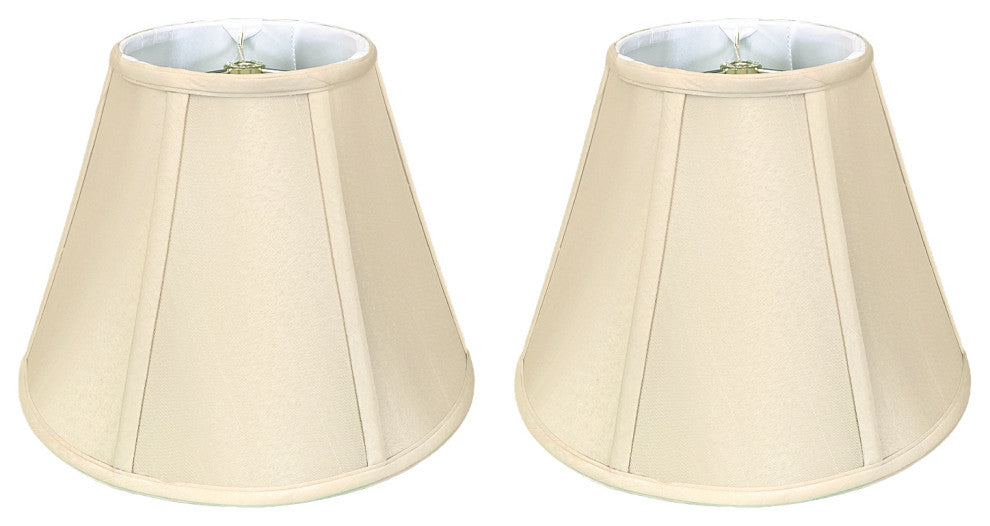 Royal Designs Deep Empire Bell Lamp Shade, Beige, 9x18x14, Set of 2