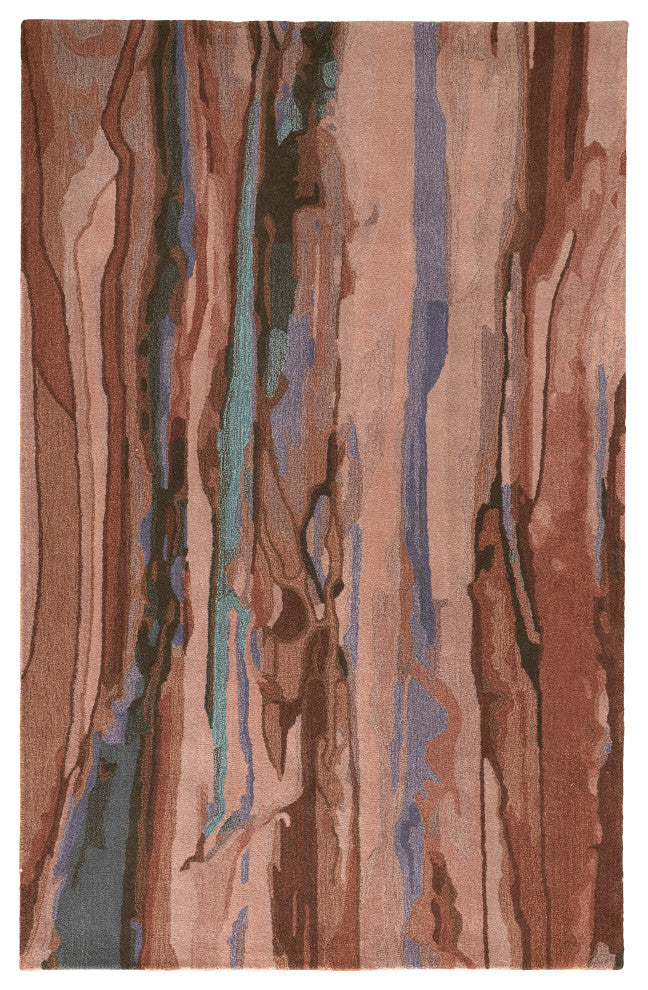 Weave & Wander Nakita Rug, Copper/Dusty Pink/Turquoise, 5ft x 8ft Rug