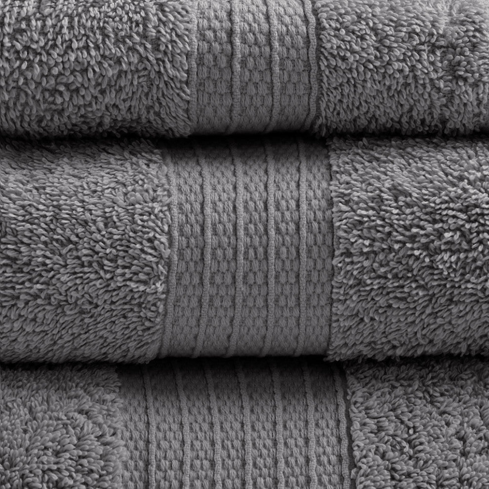 Madison Park Organic All-Natural 6-Piece Bathroom Towel Set, Gray
