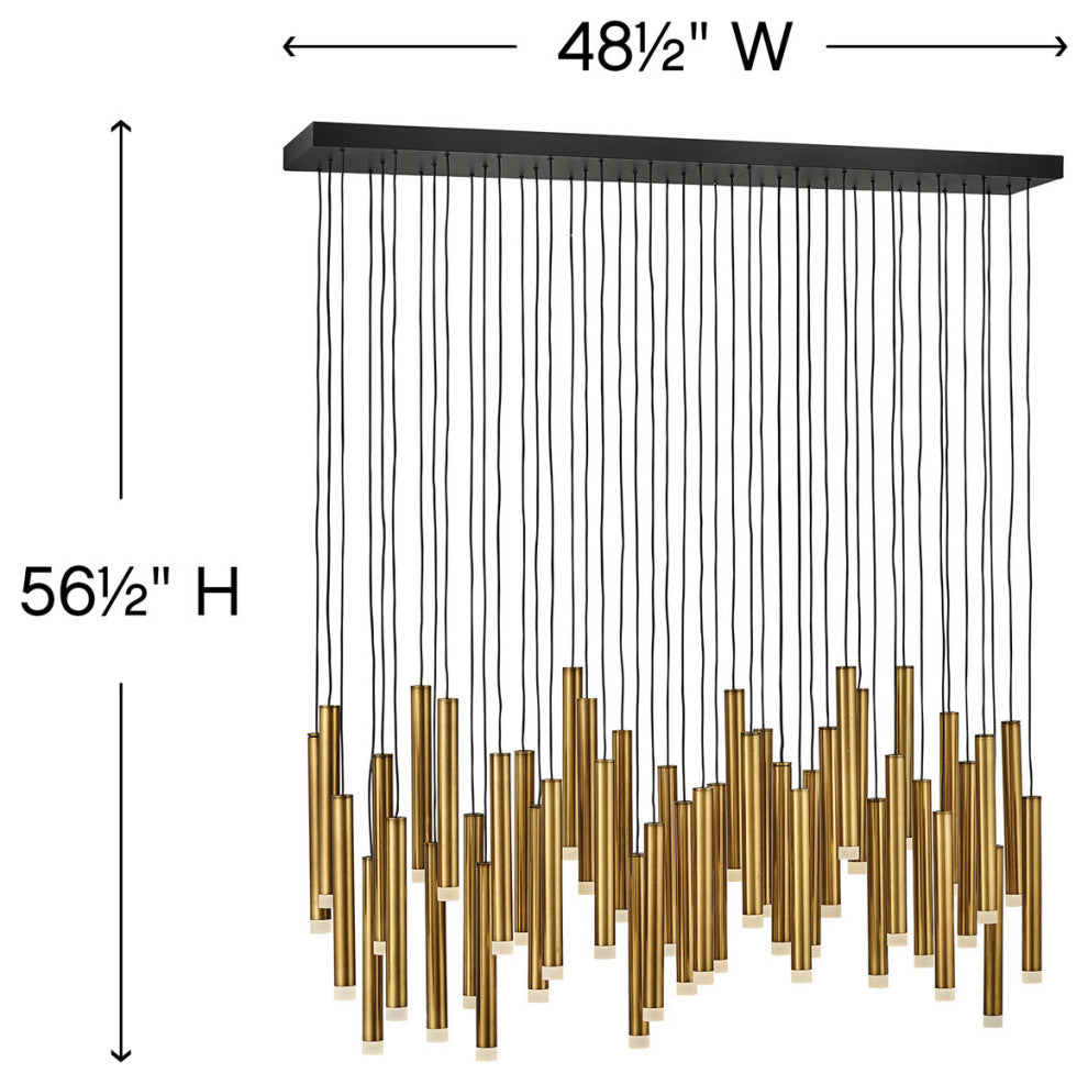 Fredrick Ramond Harmony Medium Adjustable Led Linear, Heritage Brass