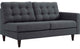 Modern Gray Empress Right-Facing Upholstered Fabric Loveseat
