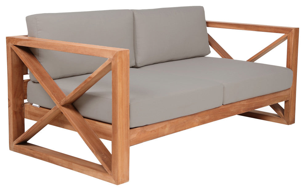 Anguilla Waterproof Fabric Upholstered Outdoor Sofa, Gray