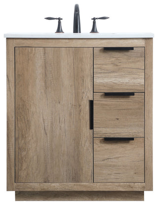 Bethany Single Bathroom Vanity, Natural Oak, 30"