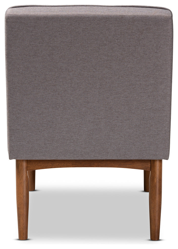 Marleen Mid-Century Modern Gray Fabric Wood Dining Chair