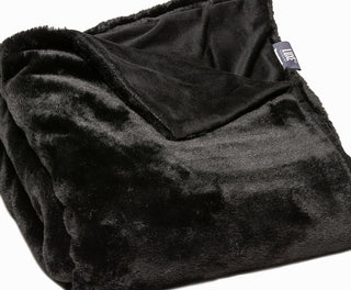 Limited Faux Fur Throw 50"x60", Black