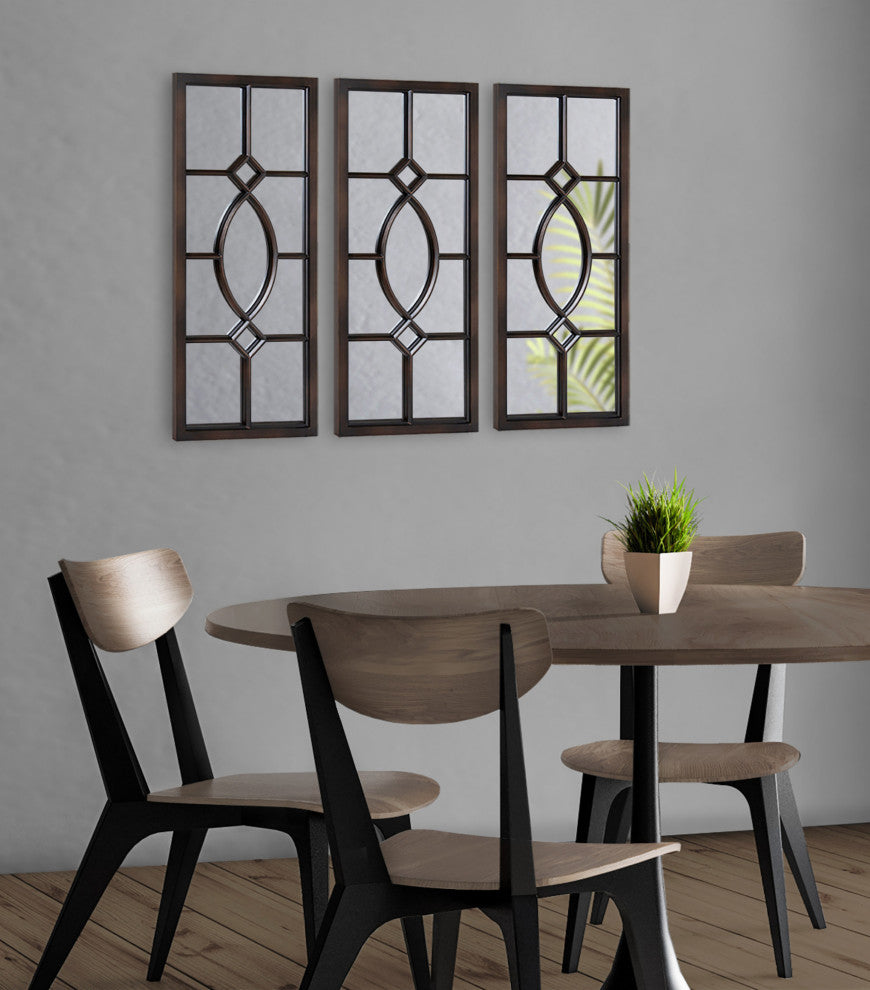 Cassat Framed Wall Accent Mirror, Brown 13x30