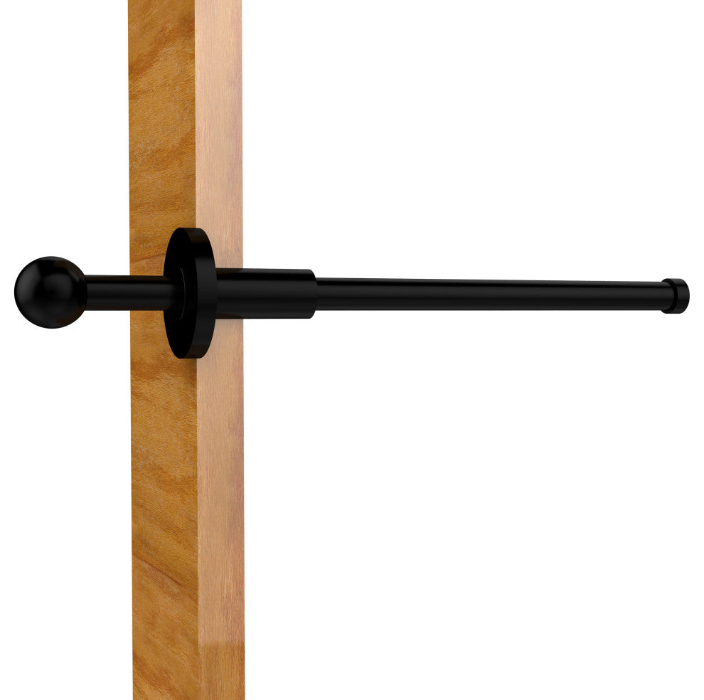 Traditional Retractable Pullout Garment Rod, Matte Black