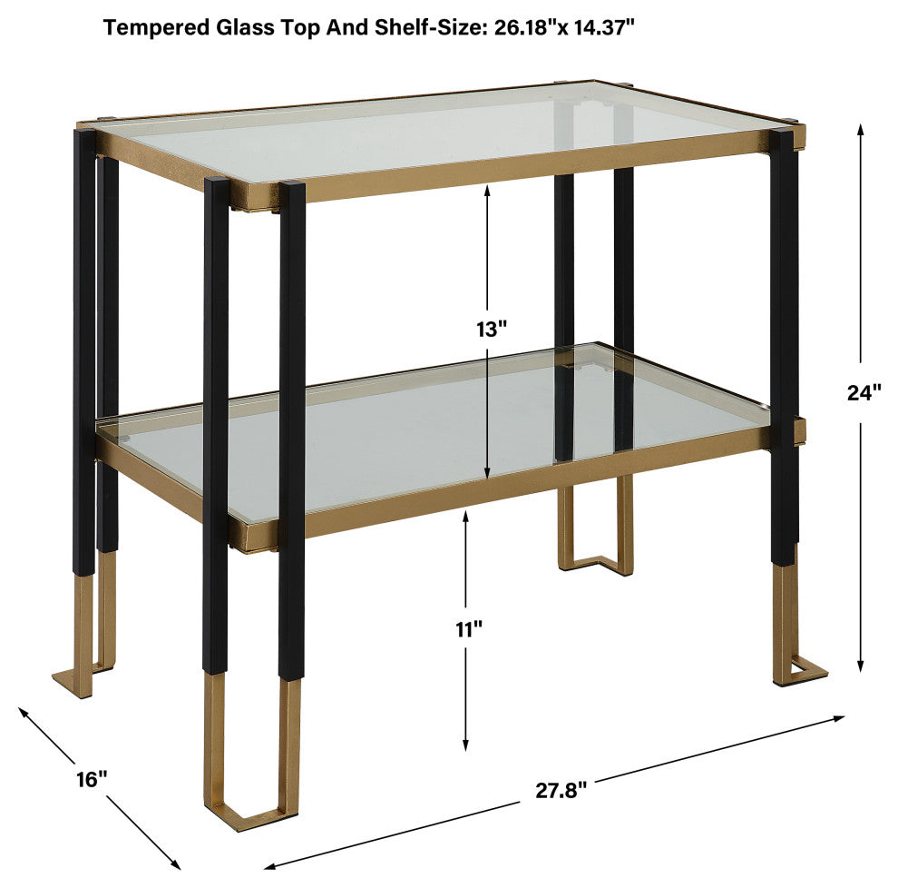 Uttermost Kentmore Glass Side table