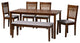Marsala Modern Collection, Gray/Walnut Brown, 6-Piece Dining Set