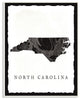 Black and Grey Marbled Paper North Carolina State Silhouette Plaque, 10"x15"