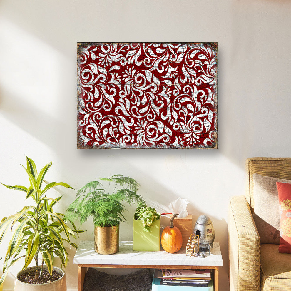 Decorative Pattern Wooden Block, 18"x12"