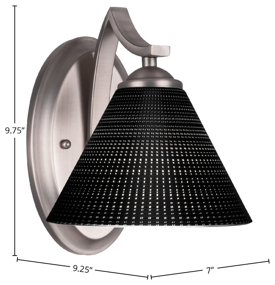 Zilo Wall Sconce Shown, Graphite Finish With 7" Black Matrix Glass