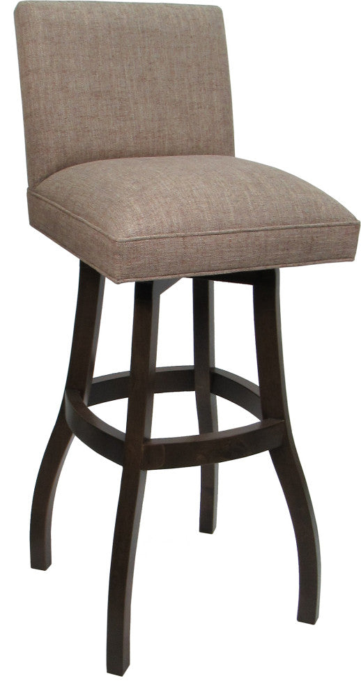 Swivel Wood Counter, Bar or Extra Tall Stool - Sommerville on S-Base, Basin Beige - Dark Walnut, 34"