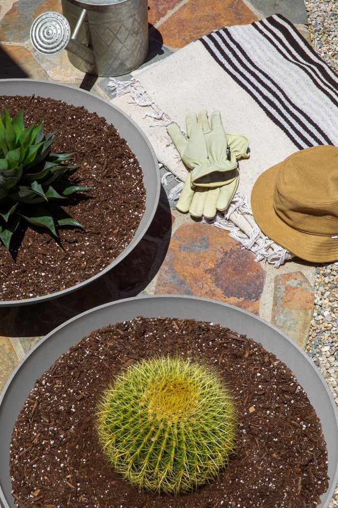 Lane Round Planter Bowl, Grey, 24'', 2 Pack