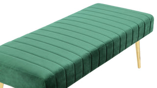 Gold Hilda Bench Velvet Green