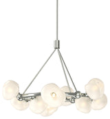 Ume 9-Light Ring Pendant, Sterling, Frosted Glass