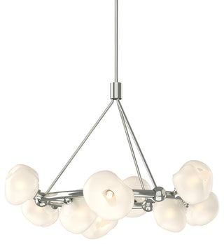 Ume 9-Light Ring Pendant, Sterling, Frosted Glass