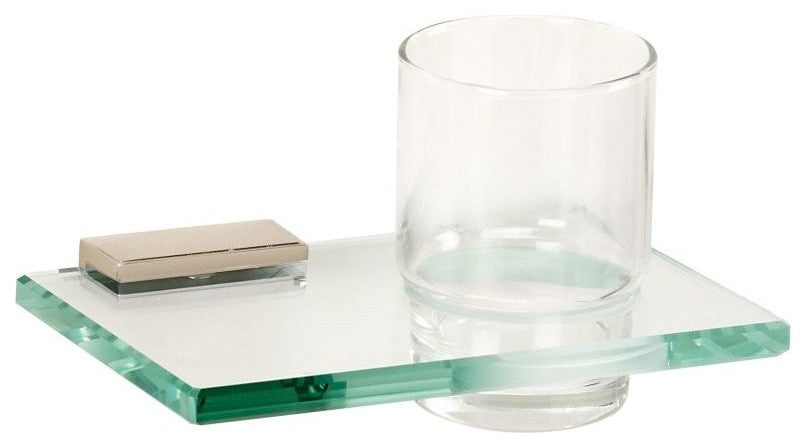 Alno Tumbler Holder with Glass in Polished Nickel