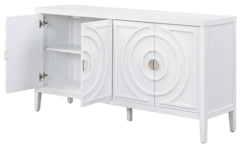 TATEUS 60" Rustic Entrance Furniture Retro Sideboard Living Room white