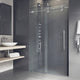 VIGO Elan 56" to 60" W x 74" H Frameless Sliding Shower Door, Chrome, Clear Glass