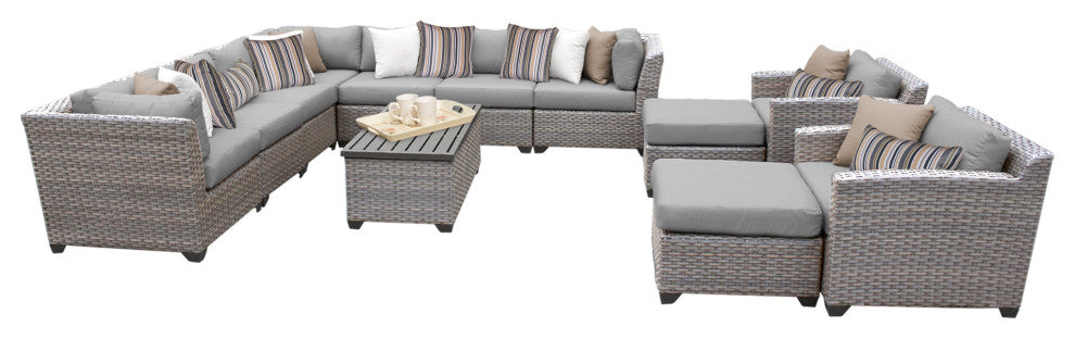 Florence 13 Piece Outdoor Wicker Patio Furniture Set 13a