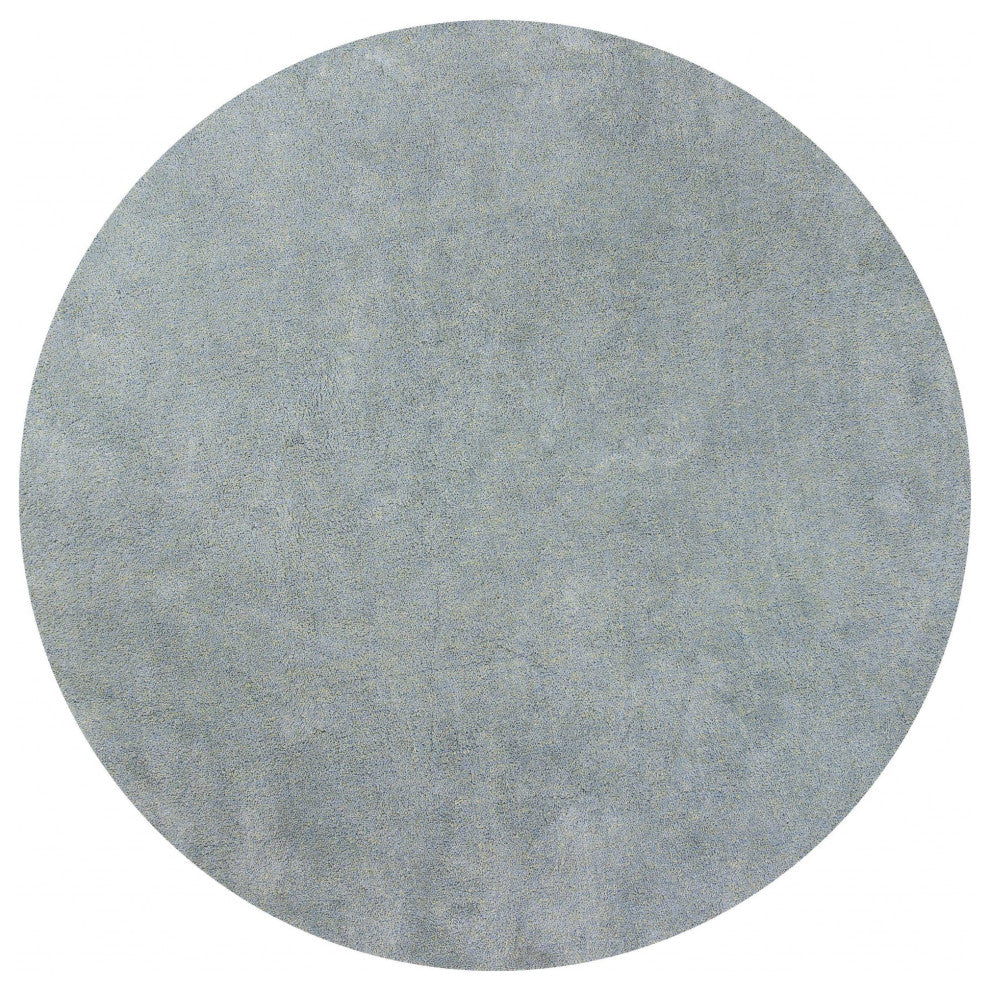 HomeRoots 8' Round Polyester Blue Heather Area Rug